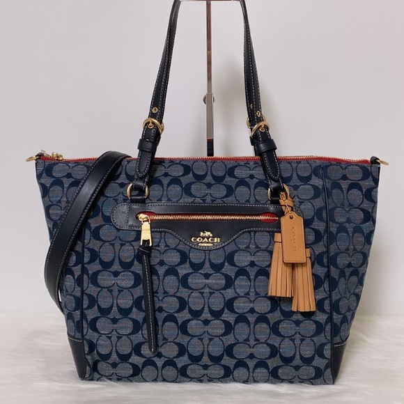 NWT💃Coach Kleo Carryall Signature Chambray - Picture 5 of 12